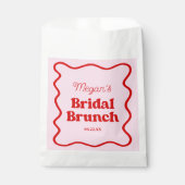 Sachets En Papier Rose Rouge Bordure Ondulée Petit Déjeuner de Maria (Devant)