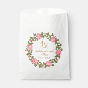 Sachets En Papier ROSE SAUVAGE ROSES Floral Garland 40e Mariage RUBY