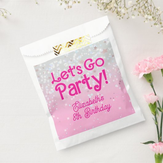 Sachets En Papier Rose Tendance Allons-y Fête Anniversaire (Scellé)