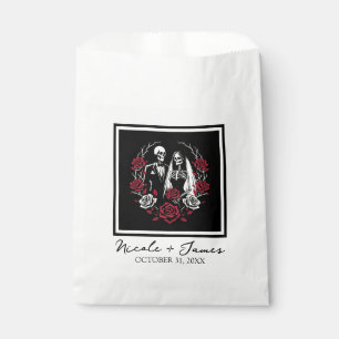 Sachets En Papier Roses blanches rouges et noires Mariage de couple 