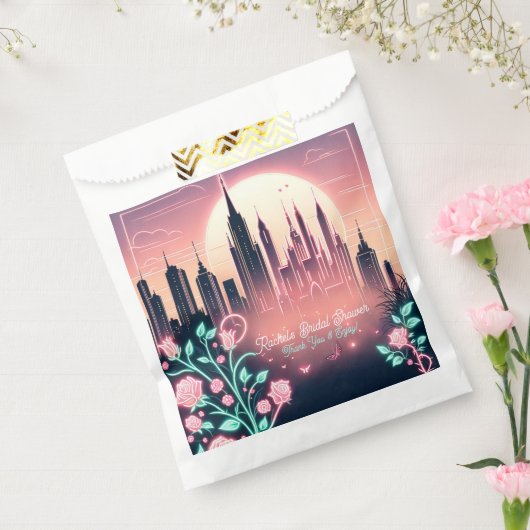 Sachets En Papier Roses Électriques Futuristes Réception de Mariag (Scellé)