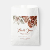 Sachets En Papier Roses orange brûlés Terracotta Mariage floral (Devant)