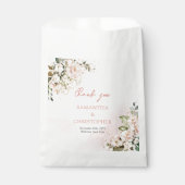 Sachets En Papier Roses rose rousse rustique eucalyptus vert or (Devant)