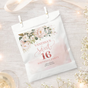 Sachets En Papier Roses rose rousse rustique sweet sixteen d'or rose