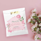 Sachets En Papier Roses roses et papillon rose pâle Quinceañera