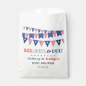 Sachets En Papier Rouge, Blanc & Due ! baby shower 4 juillet (Devant)