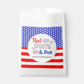 Sachets En Papier Rouge blanc et Baby shower dû (Devant)