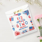 Sachets En Papier Rouge, blanc et deux 4 juillet fête du 2e annivers (Scellé)