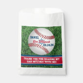 Sachets En Papier Rouge, Blanc, Navy Baseball Bar Mitzvah (Devant)
