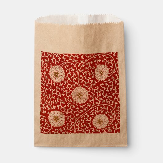 Sachets En Papier Rouge Floral Vibrant Ornate Classé Motif (Devant)