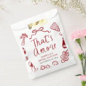 Sachets En Papier Rouge Italien C'est l'Amour Pizza Pâtes Réception  (Scellé)