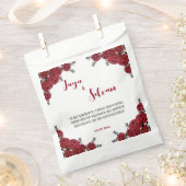 Sachets En Papier Rouge Rose Floral thème Mariage (Coupé)