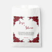 Sachets En Papier Rouge Rose Floral thème Mariage (Devant)