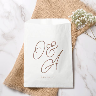 Sachets En Papier Rouille Mariage de monogramme de filigrane de sc