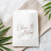 Sachets En Papier Rouille | Mariage de noms de script surdimensionné