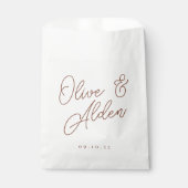 Sachets En Papier Rouille | Mariage de noms de script surdimensionné (Devant)