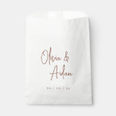 Sachets En Papier Rouille | Mariage de script manuscrit moderne (Devant)