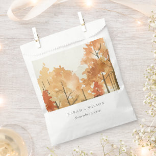 Sachets En Papier Rouille Orange Jaune Automne Arbre Automne Mariage