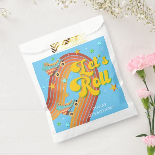 Sachets En Papier Roulons roller skate rétro arc-en-ciel (Scellé)