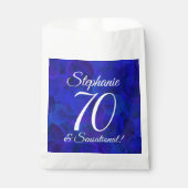 Sachets En Papier Royal Blue 70 et fête d'anniversaire sensationnell (Devant)
