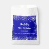 Sachets En Papier Royal blue parties scintillant nom merci anniversa (Devant)