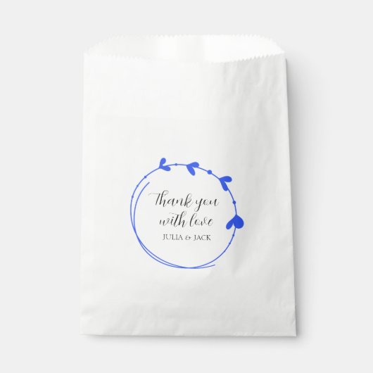 Sachets En Papier Royal Blue Simple Heart Mariage de couronne (Devant)