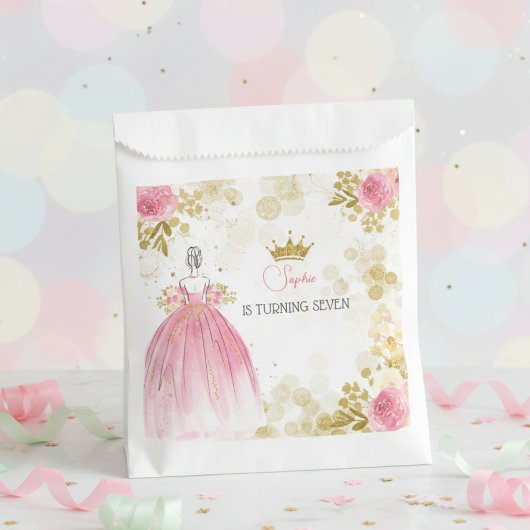Sachets En Papier Royal fête rose princesse anniversaire