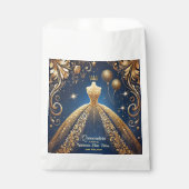 Sachets En Papier Royal Quinceañera Gold et Navy Princess Thème (Devant)