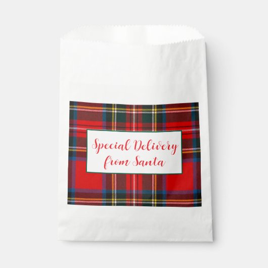 Sachets En Papier Royal Stewart Christmas Plaid Père Noël PERSONNALI (Devant)