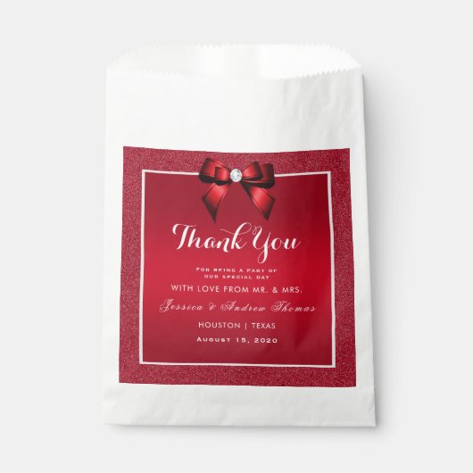 Sachets En Papier Ruby Red & Mariage élégant Gem (Devant)