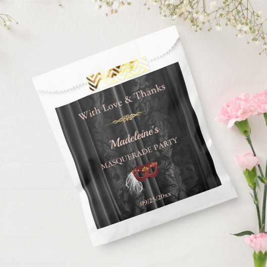 Sachets En Papier Ruby Red Masquerade Black Damask Or (Scellé)