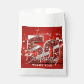 Sachets En Papier Ruby Red Silver Glitter Balloons 50th Birthday (Devant)