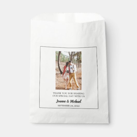 Sachets En Papier Russe couple photo Merci mariage (Devant)