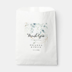 Sachets En Papier Russe Eucalyptus Gold Floral Merci Mariage