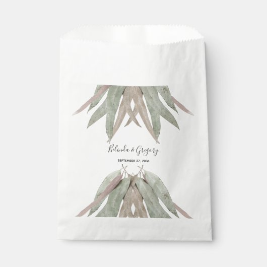 Sachets En Papier Russe Mariage feuille Eucalyptus (Devant)