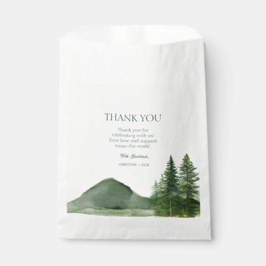 Sachets En Papier Russe Woodland Mountain Forest Pine Mariage Merci (Devant)
