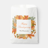 Sachets En Papier Rustic Autumn Fall Leaves Square Thanksgiving  (Devant)