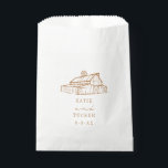 Sachets En Papier Rustic Barn Goldenrod Mariage de automne<br><div class="desc">Illustration d'une grange rustique au sommet de l'art de ligne.</div>