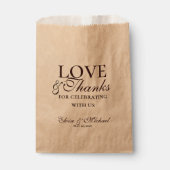 Sachets En Papier Rustic Brown Love and Thanks Wedding  (Devant)