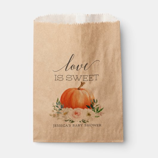 Sachets En Papier Rustic Fall Floral Citrouille (Devant)