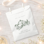 Sachets En Papier Rustic Green Pine Woods Mountain Sketch Mariage (Coupé)