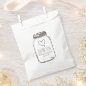 Sachets En Papier Rustic Mason Jar Coeur Mariage Merci (Coupé)