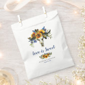 Sachets En Papier Rustic Navy Blue Sunflower Boho Mariage Sweet (Coupé)