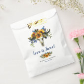 Sachets En Papier Rustic Navy Blue Sunflower Boho Mariage Sweet (Scellé)