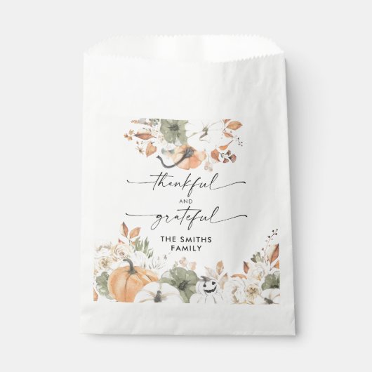 Sachets En Papier Rustic Pumpkins Thanksgiving Dinner Favor Bags (Devant)