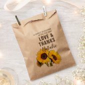 Sachets En Papier Rustic Sunflower Love et Merci Baby shower (Coupé)