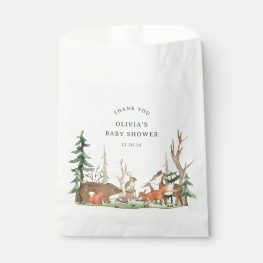 Sachets En Papier Rustic Winter Woodland Baby Shower (Devant)