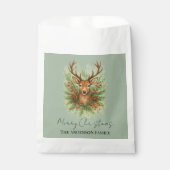 Sachets En Papier Rustic Woodland Deer Head with Winter Foliage - (Devant)