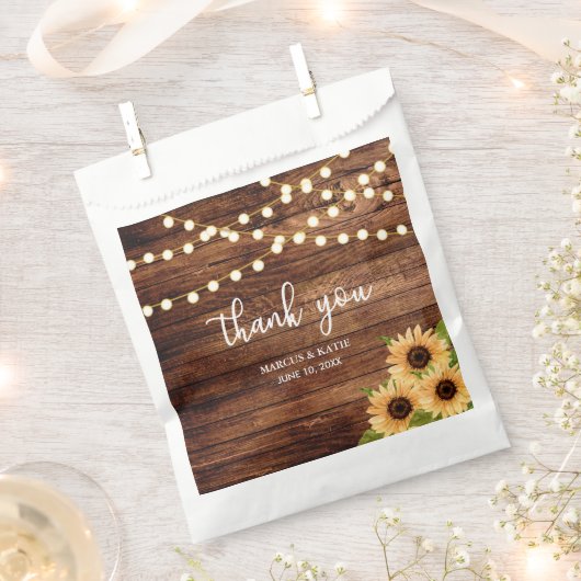 Sachets En Papier Rustic Woods et Mariage des tournesols (Coupé)