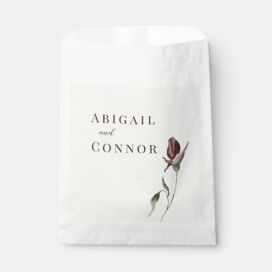 Sachets En Papier Rustique Boho Marsala Crème Floral (Devant)